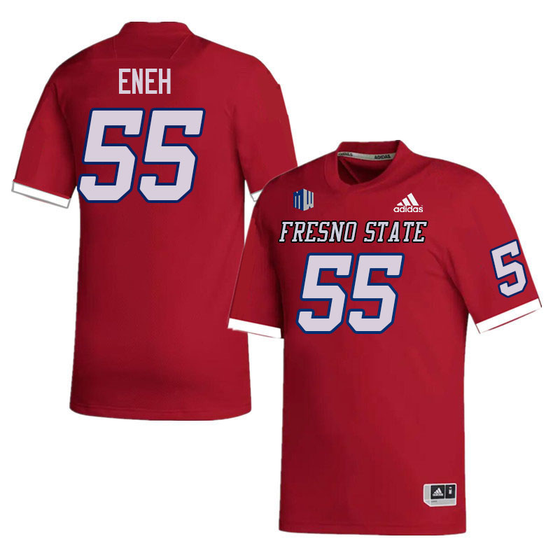 Men #55 Michael Eneh Fresno State Bulldogs College Football Jerseys Stitched-Red